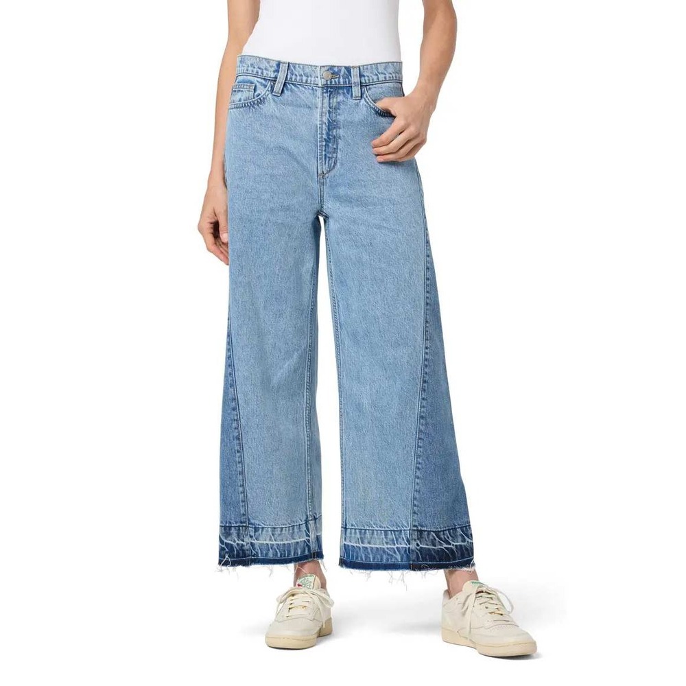 NWT Joe's Pieced Ankle Wide Leg Jeans Womens 26 Blue Two-Tone Released Hem